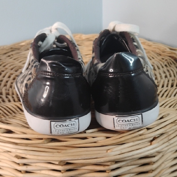 COACH Barrett Low Top Leopard Print Women's Lace Up Sneakers Size 8B Casual - Picture 10 of 12